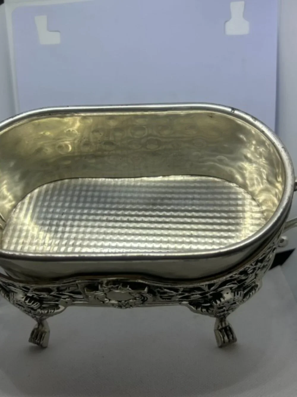 Antique! Silver-Plated Ornate Basket With Ornate Floral Rococo Design ~11